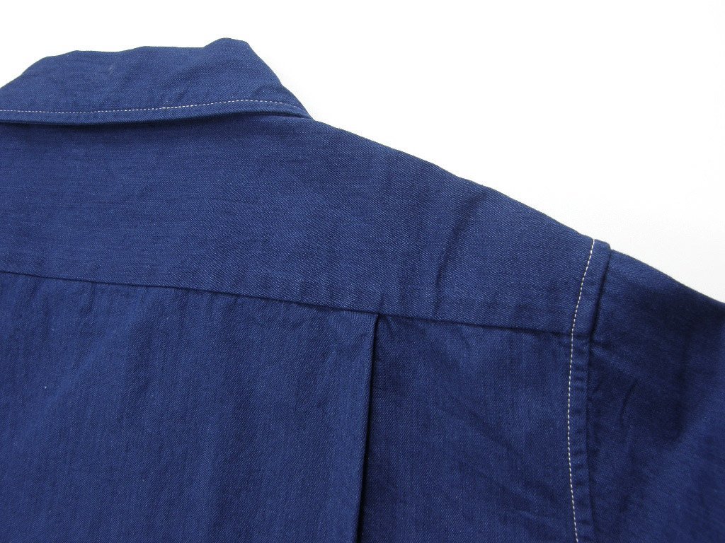 新品 CAL O LINE 日本製 【シャンブレー調 デニムシャツ】定価２万３５０円 ARCH FRONT DENIMN SHIRT ★352327 キャルオーライン_画像5