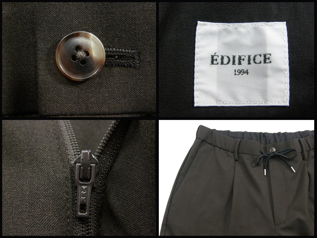  новый товар EDIFICE [ one разряд сверху!] взрослый легкий брюки XL чёрный чай on/off *343606 стрейч всесезонный Edifice 