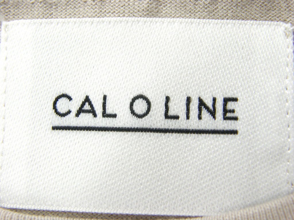 新品 CAL O LINE 【一枚で様なる!】 日本製 Vガゼット SOLID COLOR T-SHIRT 半袖 Tシャツ グレージュ M サンドベージュ ★352439 キャルオ_画像6