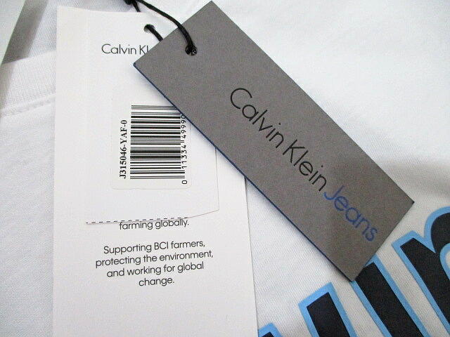  domestic regular goods V new goods prompt decision cheap! Calvin Klein CK short sleeves T-shirt white front Logo L size CALVIN KLEIN JEANS white 