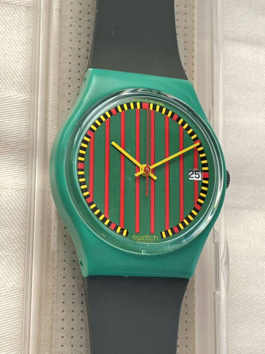 最高 1986年 swatch スウォッチ 美品 クラブストライプ STRIPE CLUB