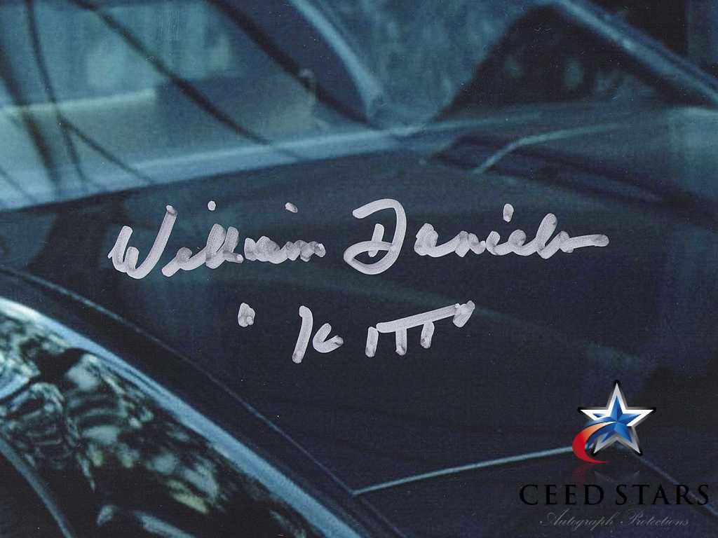 [CS patent (special permission) ] Night rider William * Daniel z autograph autograph + KITT addition in sk entering 11×14 poster be Kett company writing brush trace judgment certificate 