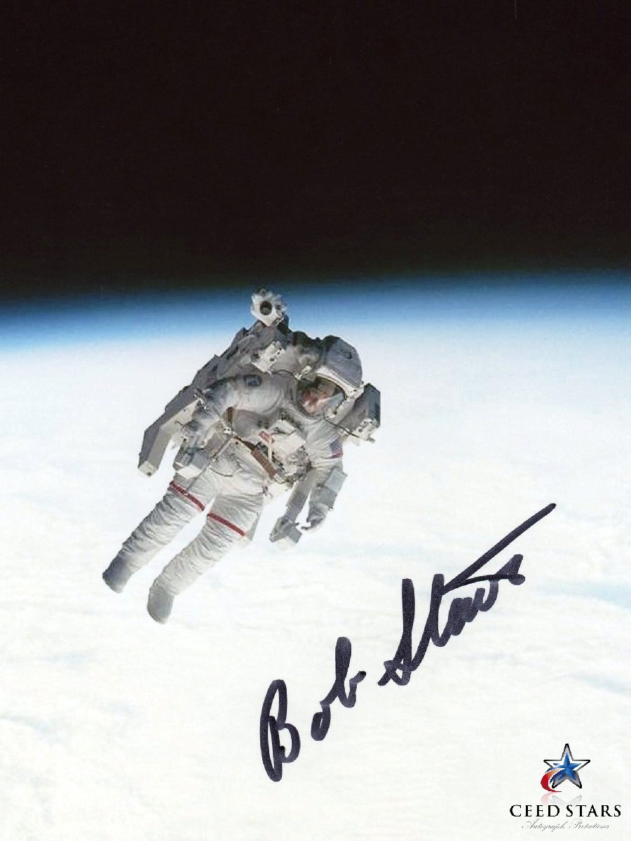 【CS】NASA 宇宙飛行士 ロバート（ボブ）L・スチュワート 直筆 サイン 入り ポスター PSADNA社証明書 シードスターズ 真正証明書 JAXA_画像4