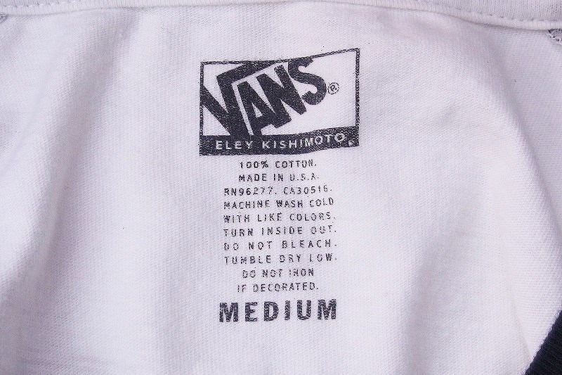 S*バンズ VANS 半袖　カットソー　コットン メンズ M ホワイト／ブラック nm3602133846_画像5