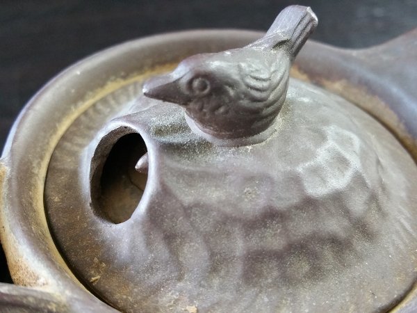 SAUFO12　茶器　備前宝瓶　急須　小鳥　仕掛け_画像5