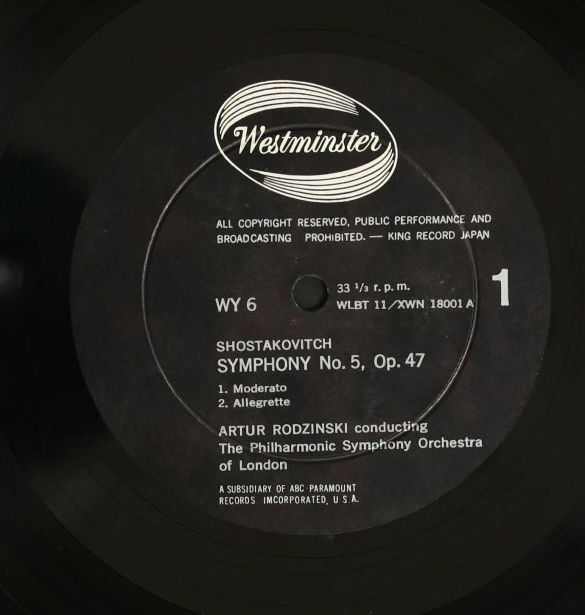 【国内初期LP】ロジンスキー,LSO/ショスタコーヴィッチ:交響曲第5番(並品,WESTMINSTER,Rodzinski)_画像3