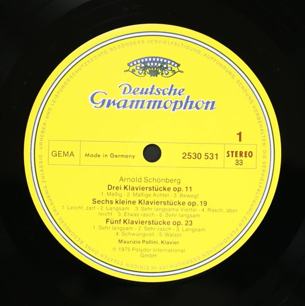 【独盤DGG LP】マウリツィオ・ポリーニ/シェーンベルク:ピアノ曲集(並良品,1975,ヒーマン,Pollini)の画像3