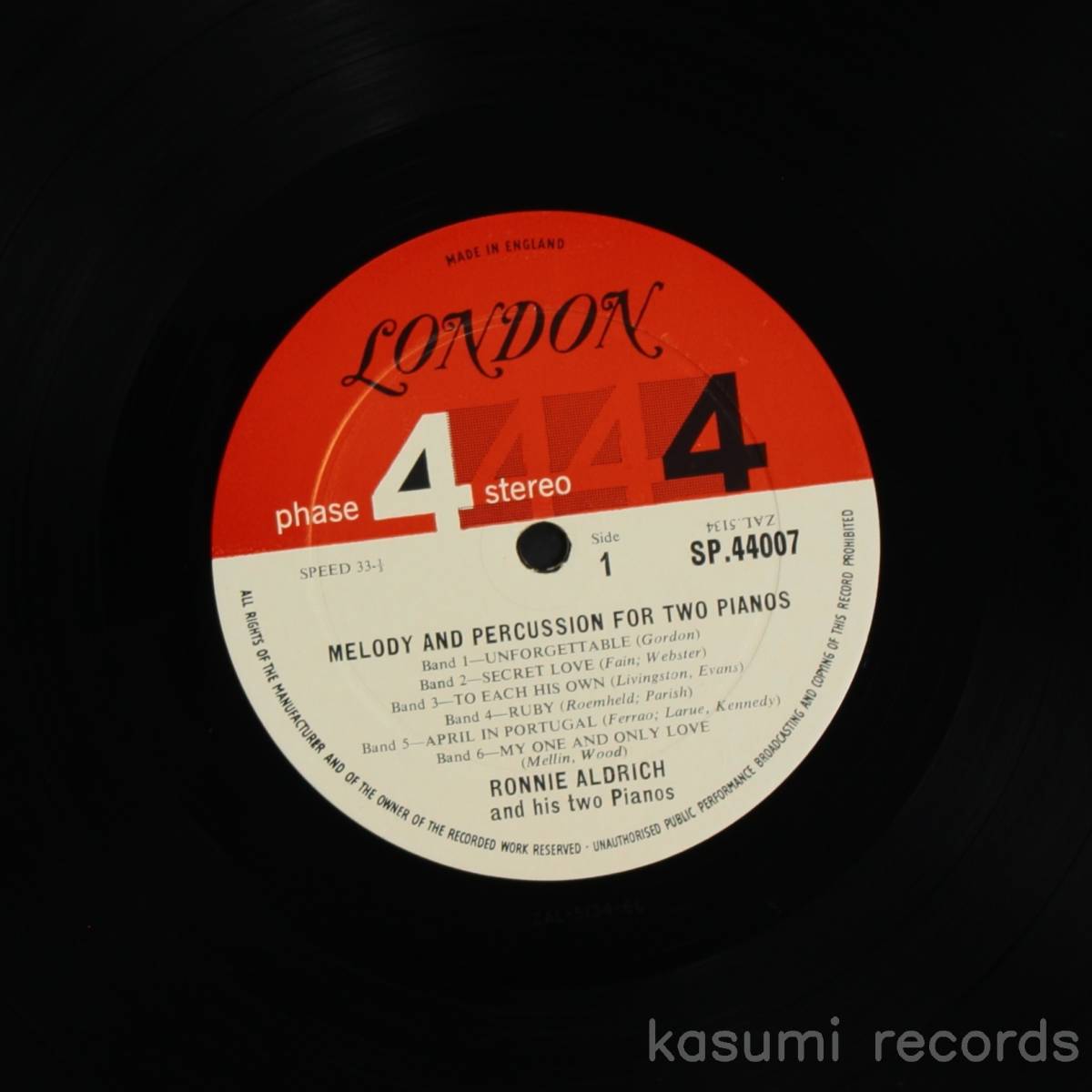 【US-ORIG.LP】RONNIE ALDRICH AND HIS TWO PIANOS/MELODY AND PERCUSSION FOR TWO PIANOS(並良品,PHASE4 STEREO,UKプレス)_画像4
