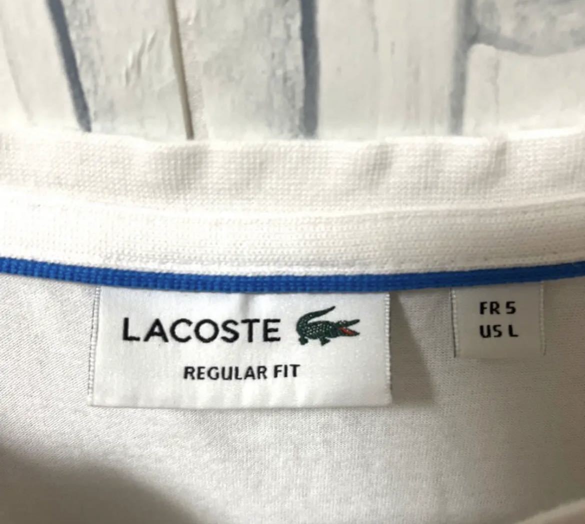 LACOSTE ラコステ 半袖 Tシャツ サイズL デカロゴ ビッグロゴ 刺繍ロゴ