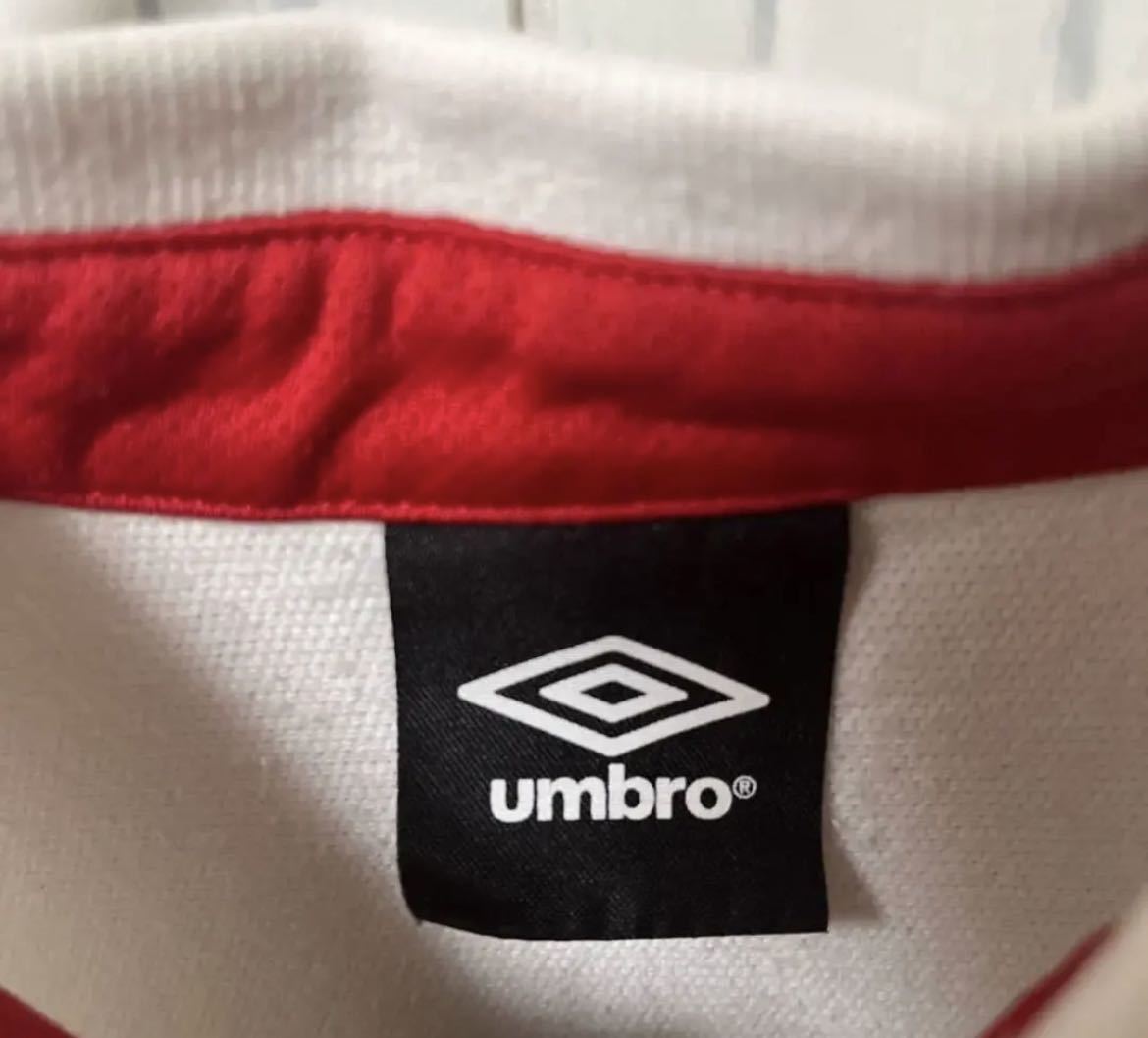 UMBRO アンブロ ポロシャツ サイズM ホワイト サッカー イングランド代表 半袖 刺繍ロゴ ワッペン シンプルロゴ 送料無料_画像7
