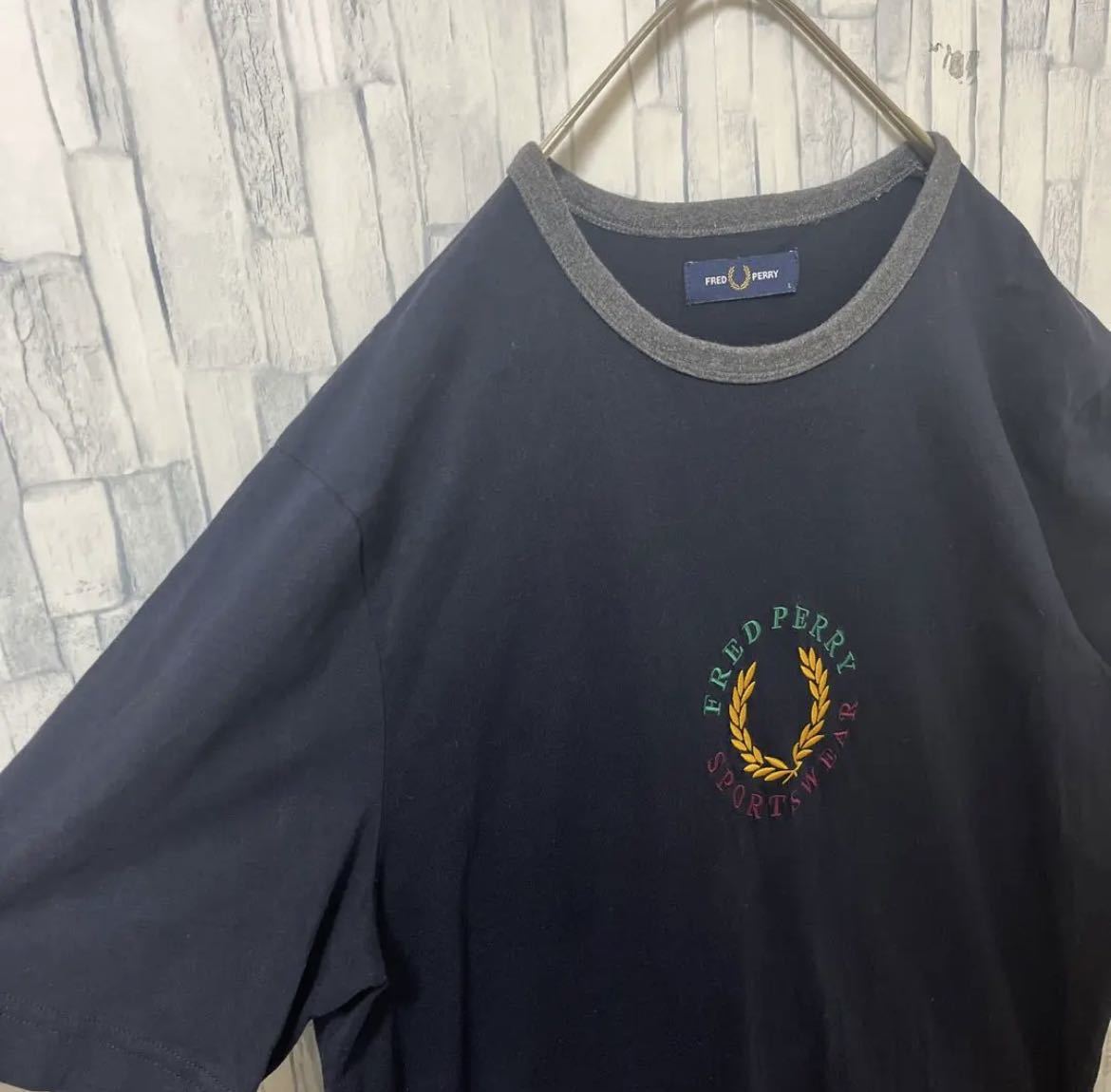 FRED PERRY フレッドペリー 半袖 リンガーネック Tシャツ サイズL