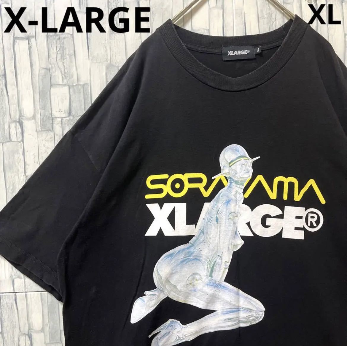 X-LARGE xlarge エクストララージ 空山基 HAJIME SORAYAMA ソラヤマハジメ セクシーロボット コラボ Tシャツ 半袖 サイズXL ビッグロゴ_画像1