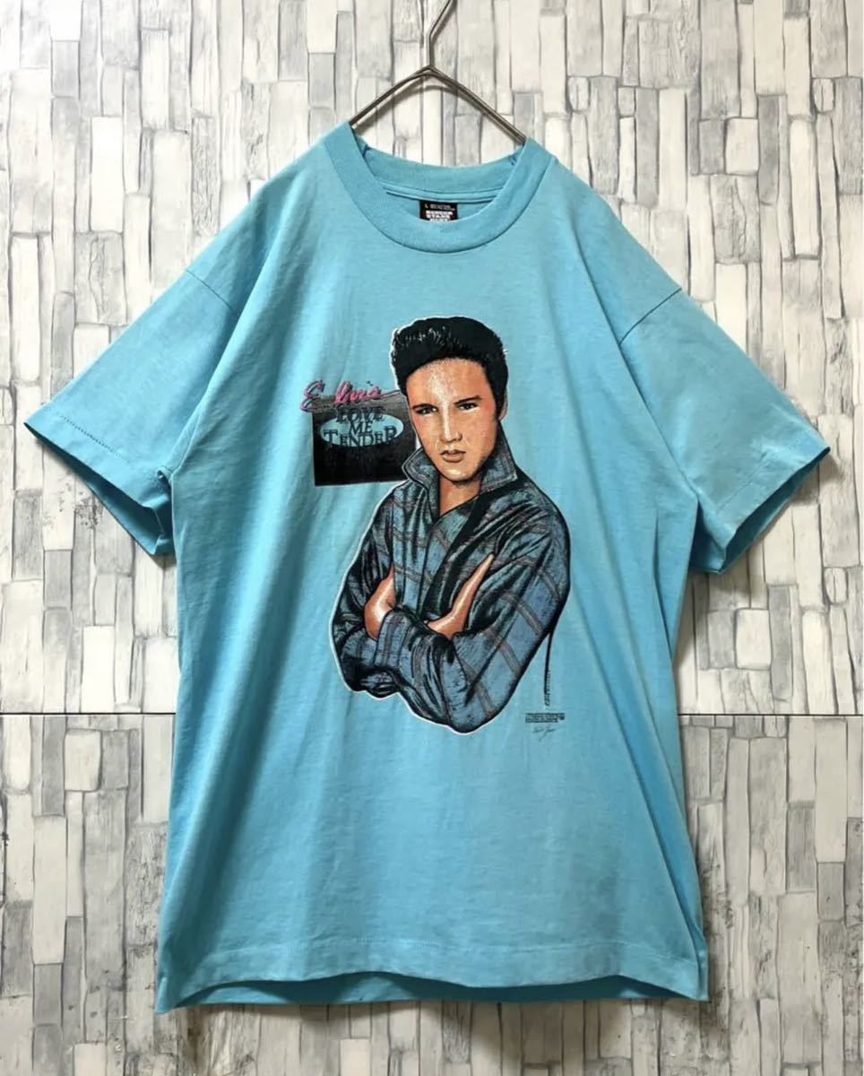 スクリーンスターズ エルビス プレスリー エルヴィス 半袖 Tシャツ L 80s 80年代 USA製 ヴィンテージ シングルステッチ コピーライト  バンT