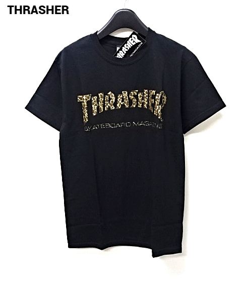 S 未使用【THRASHER SKATEBOARD MAGAZIN Tee TH8101 Black/Leopard スラッシャー Tシャツ スケートボード マガジン ブラック/レオパード】_画像2