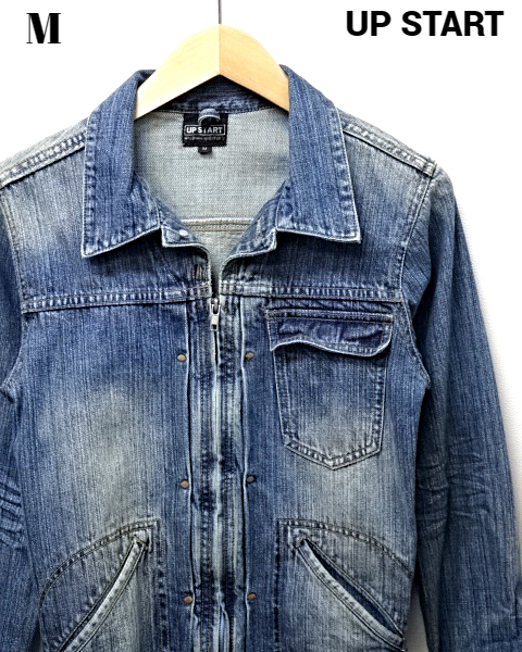 M【UP START DENIM JACKET INDIGO UP START Gジャン UP START デニムジャケット UP START ジージャン インディゴ】_画像1