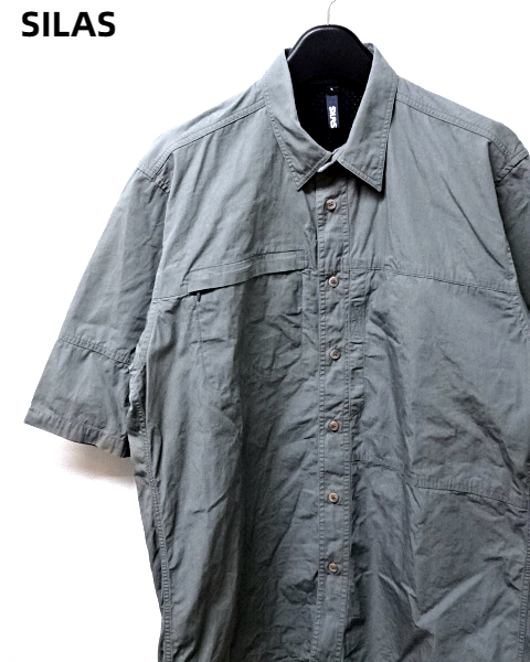 L【SILAS OUTDOOR SHIRT Grey Gray サイラス アウトドア シャツ 半袖シャツ グレー】_画像1