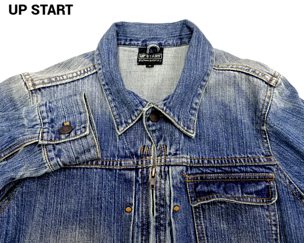 M【UP START DENIM JACKET INDIGO UP START Gジャン UP START デニムジャケット UP START ジージャン インディゴ】_画像4