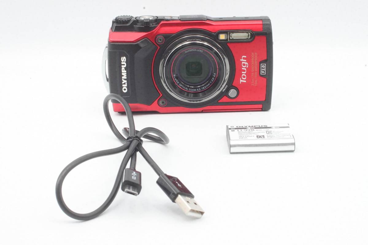 並品】OLYMPUS デジタルカメラ Tough TG-5 レッド 1200万画素CMOS F2.0