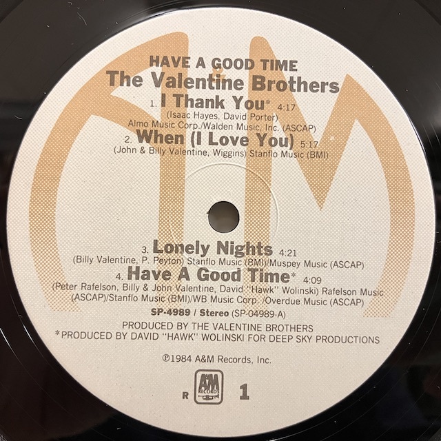 ★即決 Valentine Brothers / Have A Good Time SP-4989 d1731 米オリジナル バレンタイン・ブラザーズ アーバン・メロウ _画像2