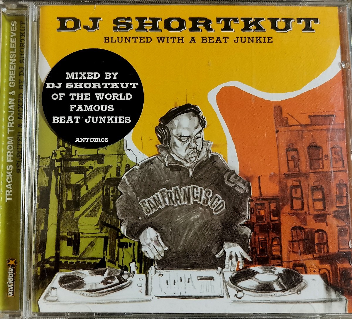 【DJ SHORTKUT/BLUNTED WITH A BEAT JUNKIE】 BEAT JUNKIESのDJ SHORTKUTによるTROJAN&GREENSLEEVES音源Mix/KING TUBBY/AUGUSTUS PABLO/CD_画像1