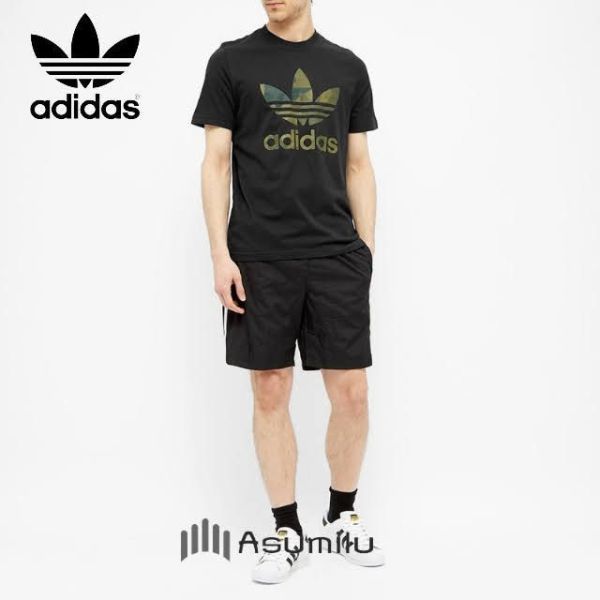 adidas アディダス オリジナルス カモ ティシャツ トレフォイル柄 XL 10525