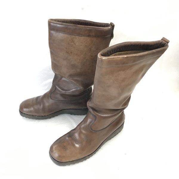 【送料無料】 パラブーツ/Paraboot★ビンテージ/本革/ロングブーツ【6.5/25.0-25.5/茶/BROWN】靴/ジャック/80s