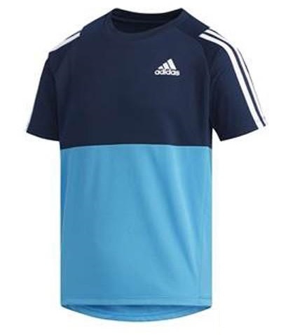 [KCM]Z-2adi-780-140* выставленный товар *[adidas/ Adidas ] Junior CLIMALITE короткий рукав футболка футбол FTJ70-DU9814 темно-синий / Cyan 140