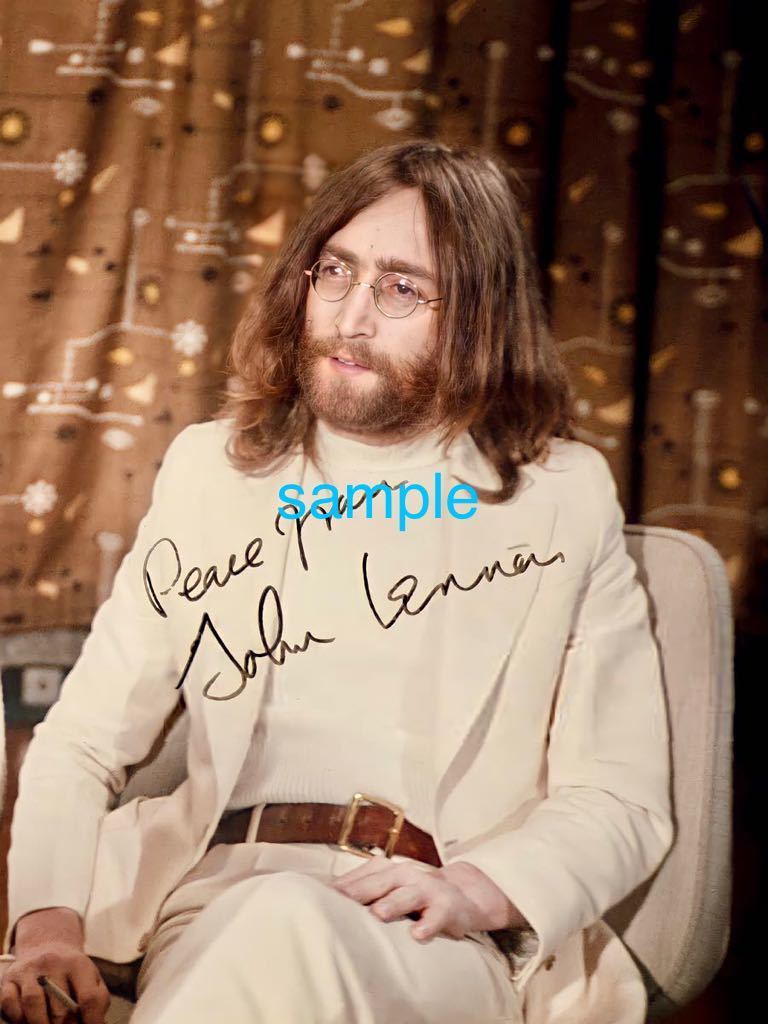 【送料無料】The Beatles ジョンレノン 1969 高画質　サイン　フォト　The Beatles ビートルズ　写真_画像1