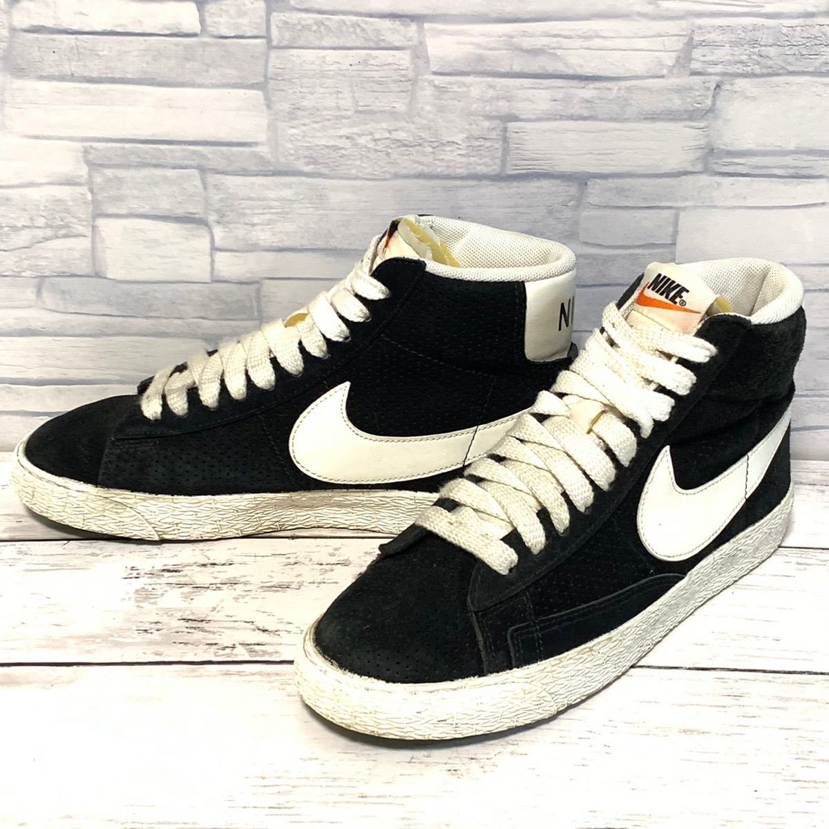 R4378bh【NIKE ナイキ】23.5cm スニーカー ブラック レディース BLAZER MID SUEDE VNTG ブレザーミッド スエードヴィンテージ 518171-014_画像1