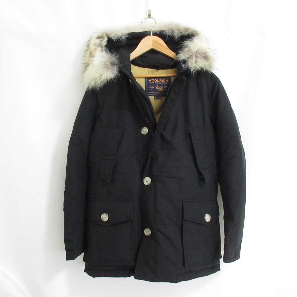 美品 WOOLRICH ウールリッチ コヨーテファー ARCTIC PARKA アークティック パーカー ダウンジャケット 小さいサイズ XXS ブラック 081_画像4