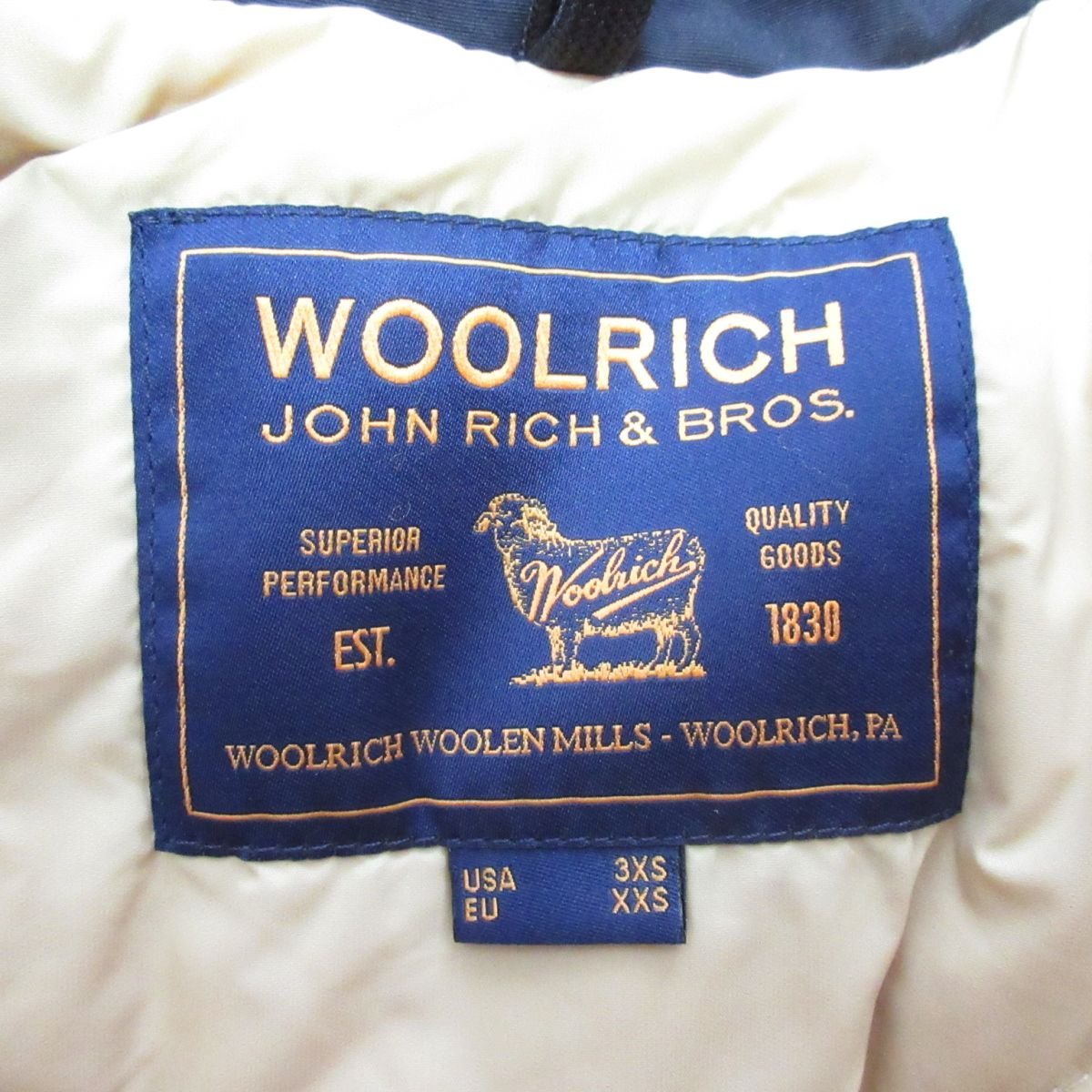 美品 WOOLRICH ウールリッチ コヨーテファー ARCTIC PARKA アークティック パーカー ダウンジャケット 小さいサイズ XXS ブラック 081_画像8