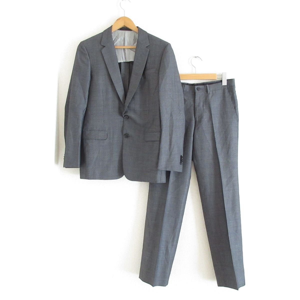  beautiful goods TOMORROWLAND Tomorrowland silk Blend tailored jacket × slacks pants single suit setup 46 gray series 