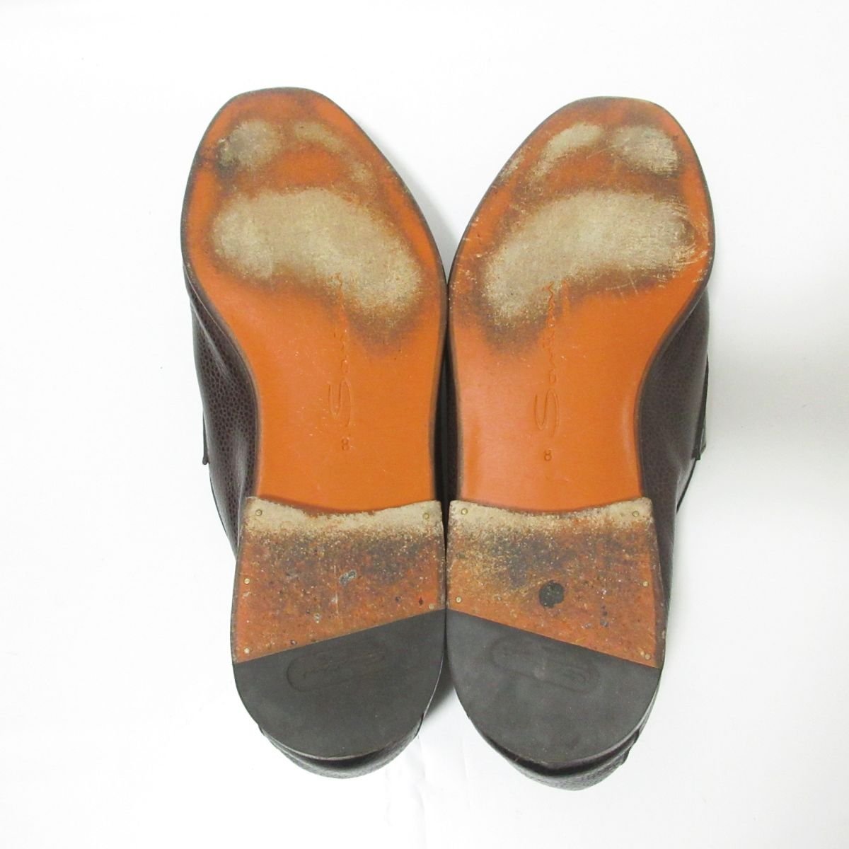 柔らかい 革靴 コインローファー レザー サントーニ Santoni 美品 8