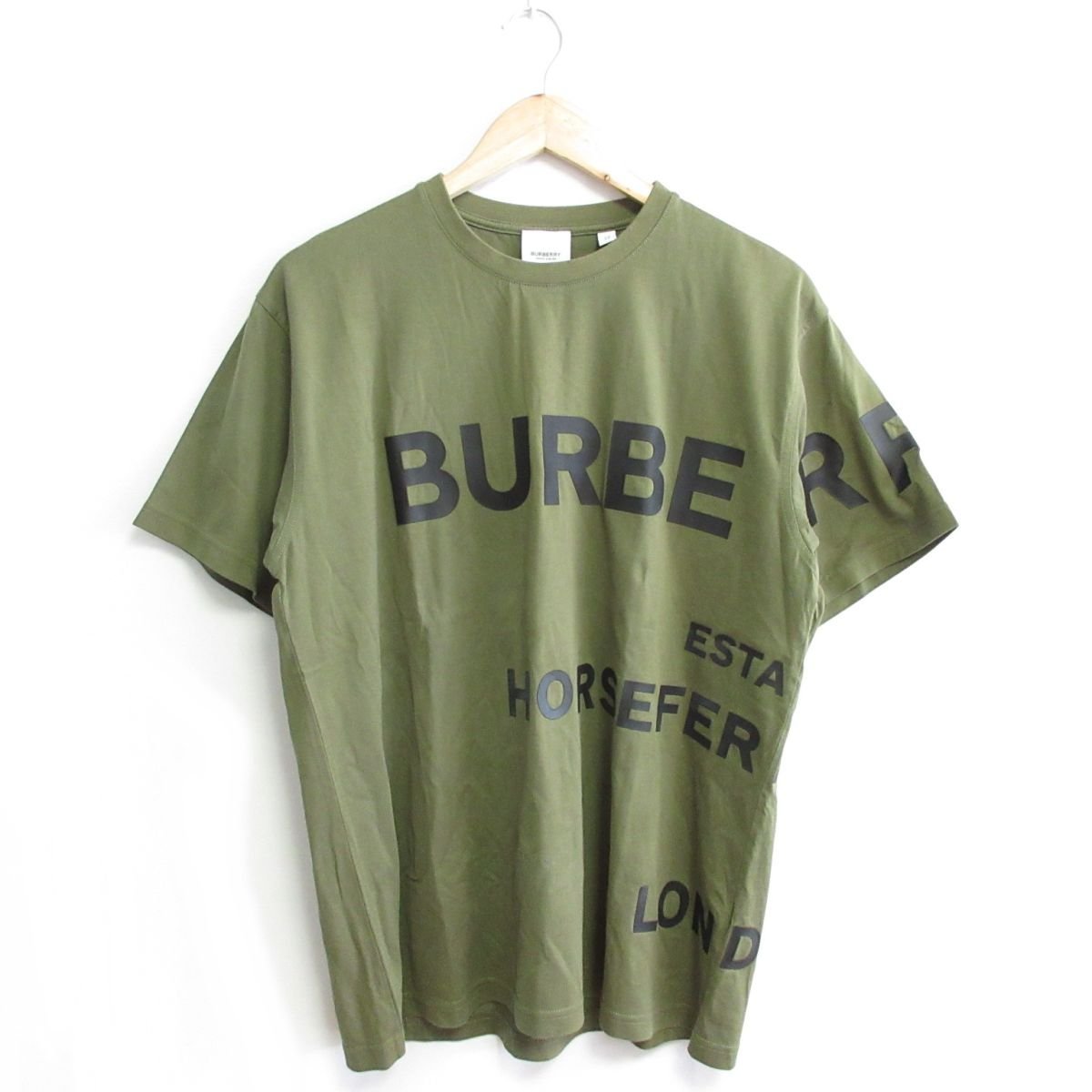 速くおよび自由な ホースフェリープリント 半袖 バーバリー BURBERRY 良品 Tシャツ カーキ XS オーバーサイズ カットソー 半袖Tシャツ
