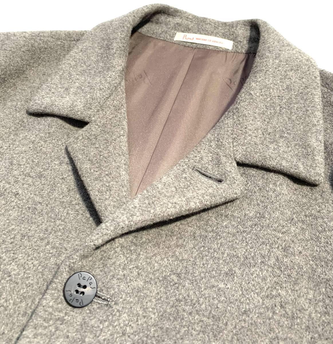美品【定価10万】Papas パパス アンゴラ コート L メンズ アンゴラ混