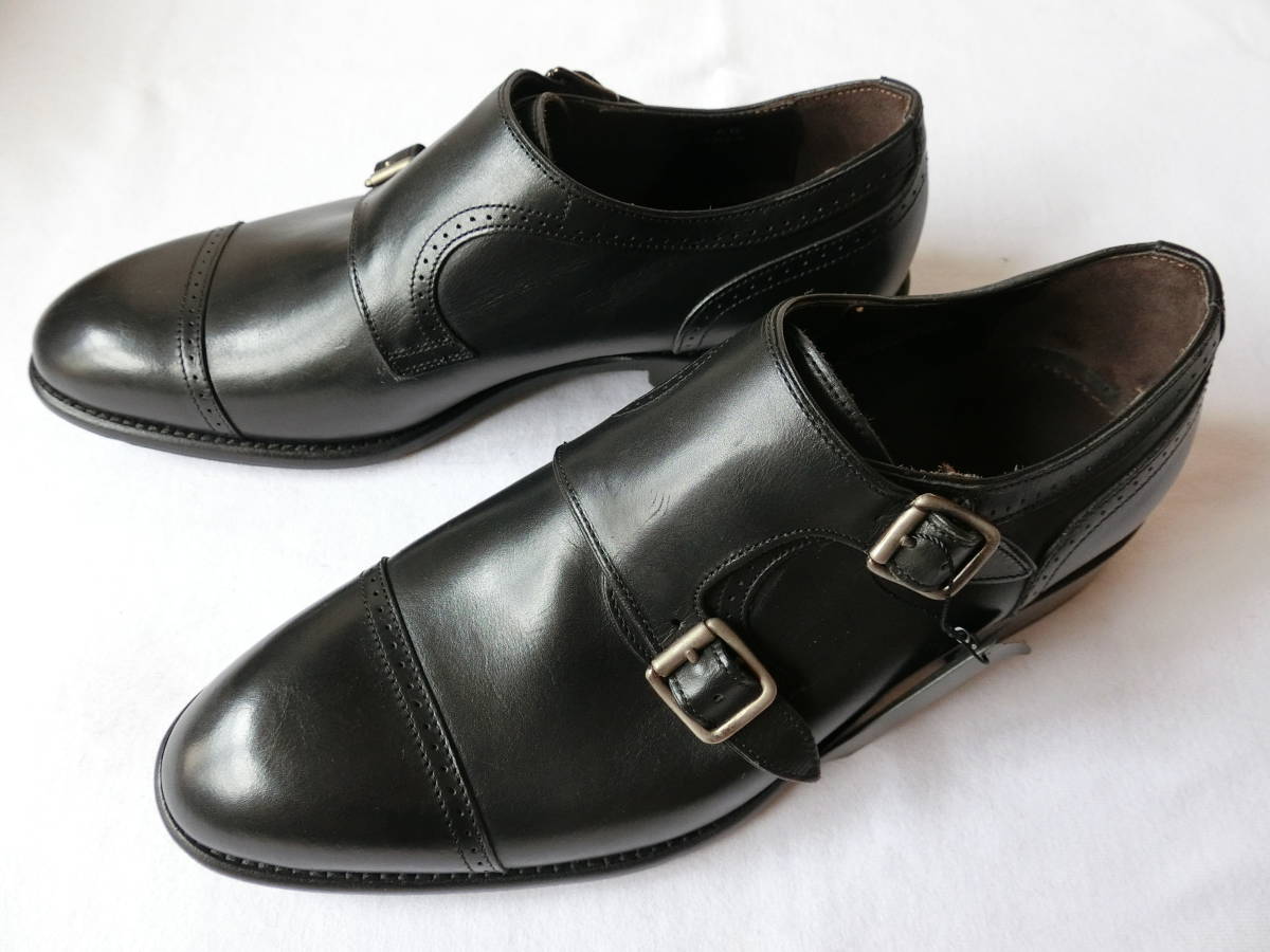 HILTON　ヒルトン　EU40　25㎝前後　レザーシューズ　革靴　黒　ダブルモンクストラップ　未使用