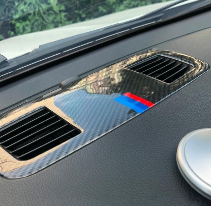 BMW 3シリーズ E90 2005- 2012年　2タイプ選択可能　内装インテリアステッカー ダッシュ吹き出し口パネルカバー　カーボン柄_画像7