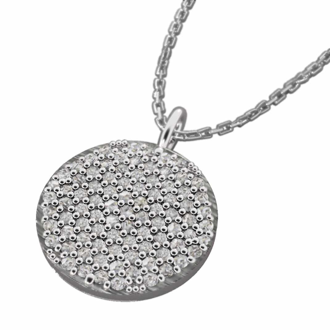 新しいコレクション プラチナ900 丸型 天然ダイヤモンド 石敷き詰めシリーズ ネックレス ペンダント プラチナ