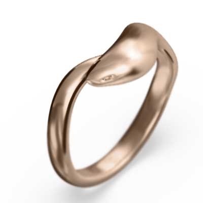 高級素材使用ブランド 金運 象徴 ヘビ 地金 指輪 ピンクゴールドk18 コブラ ゴールド