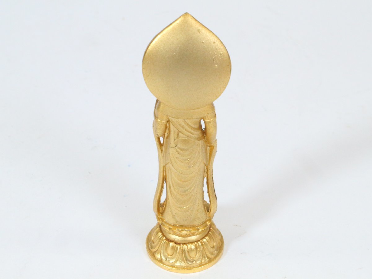 文殊菩薩像 仏像 仏教美術 立像 金属工芸 置物 仏具 携帯仏_画像9