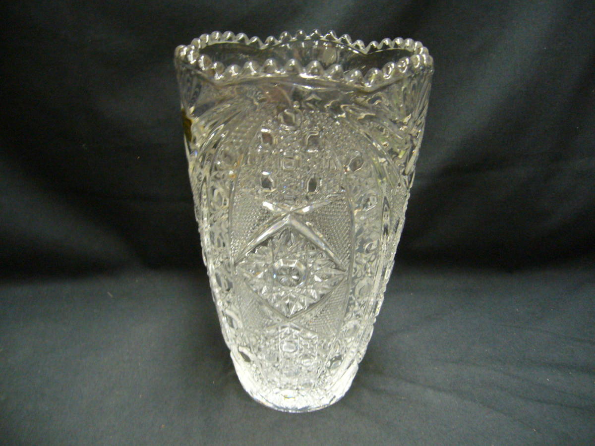 クリスタルガラス　花瓶　フラワーベース　KAMEI　クリスタル　未使用品_画像2