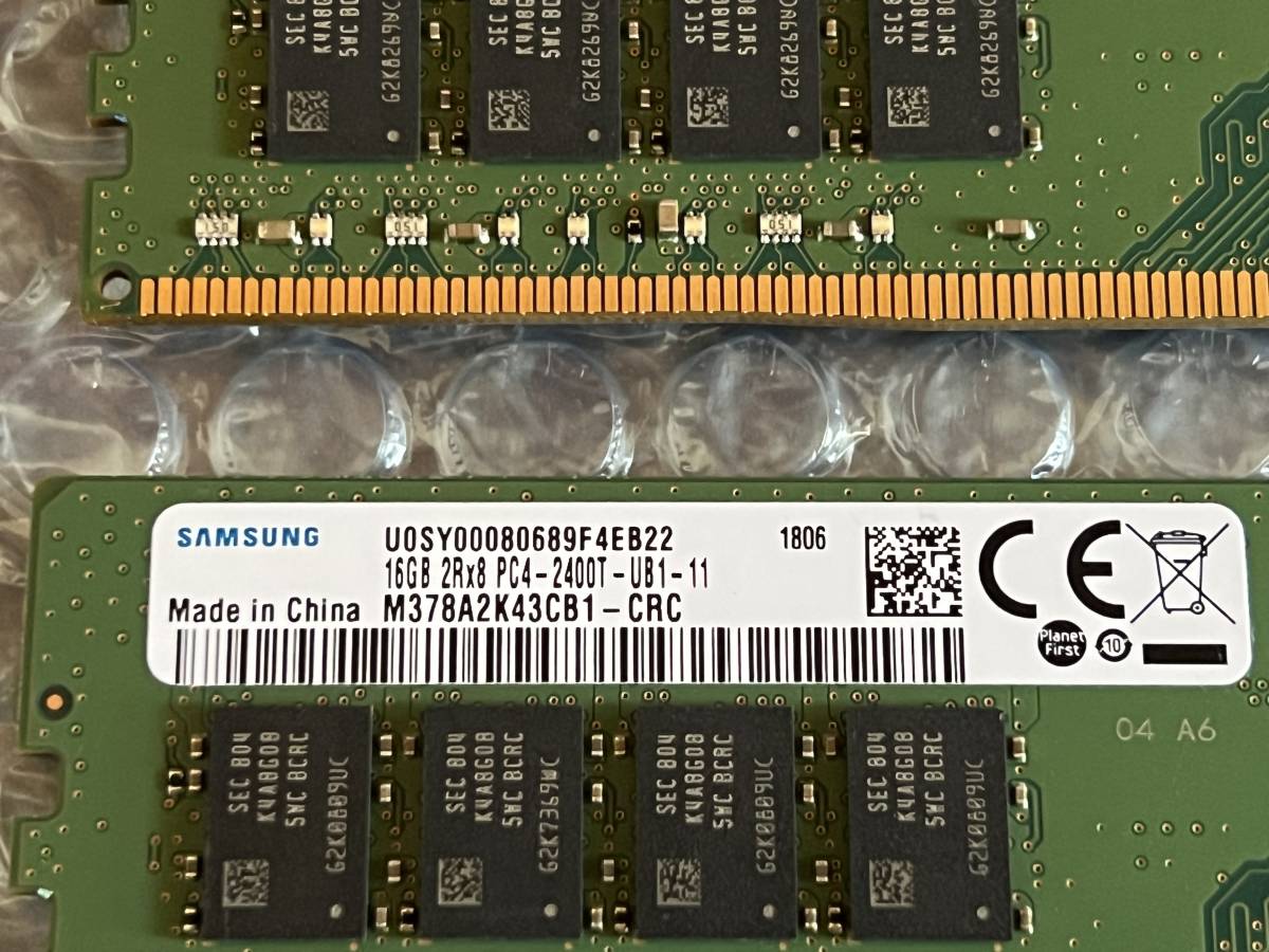 Samsung M378A2K43CB1-CRC DDR4-2400 PC4-2400T 16GB×4 計64GB