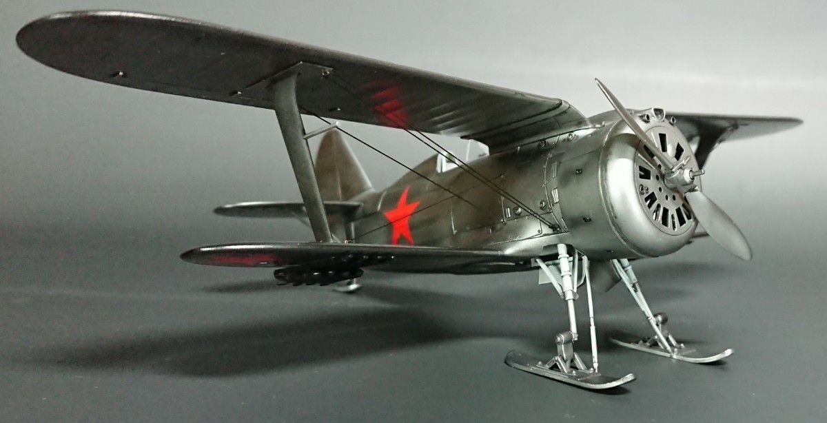 塗装完成品 1/48 ICM ポリカルポフ I-153 チャイカ 冬季仕様 polikarpov I-153 chaika winter version 複葉機 biplane_画像5