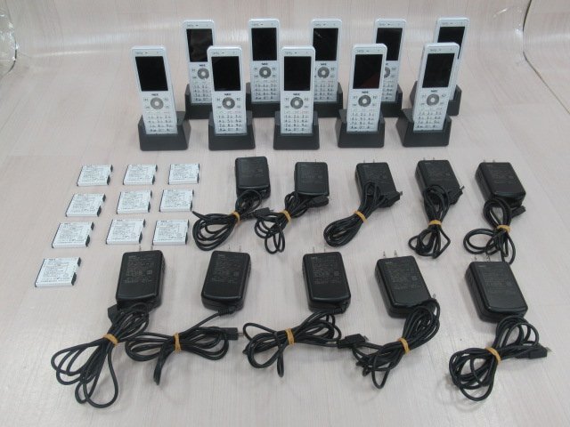 ▲ΩZV3 601 o 保証有 18年製 NEC Carrity-NW PS8D-NW コードレス電話機 10台セット 電池付 初期化済 綺麗