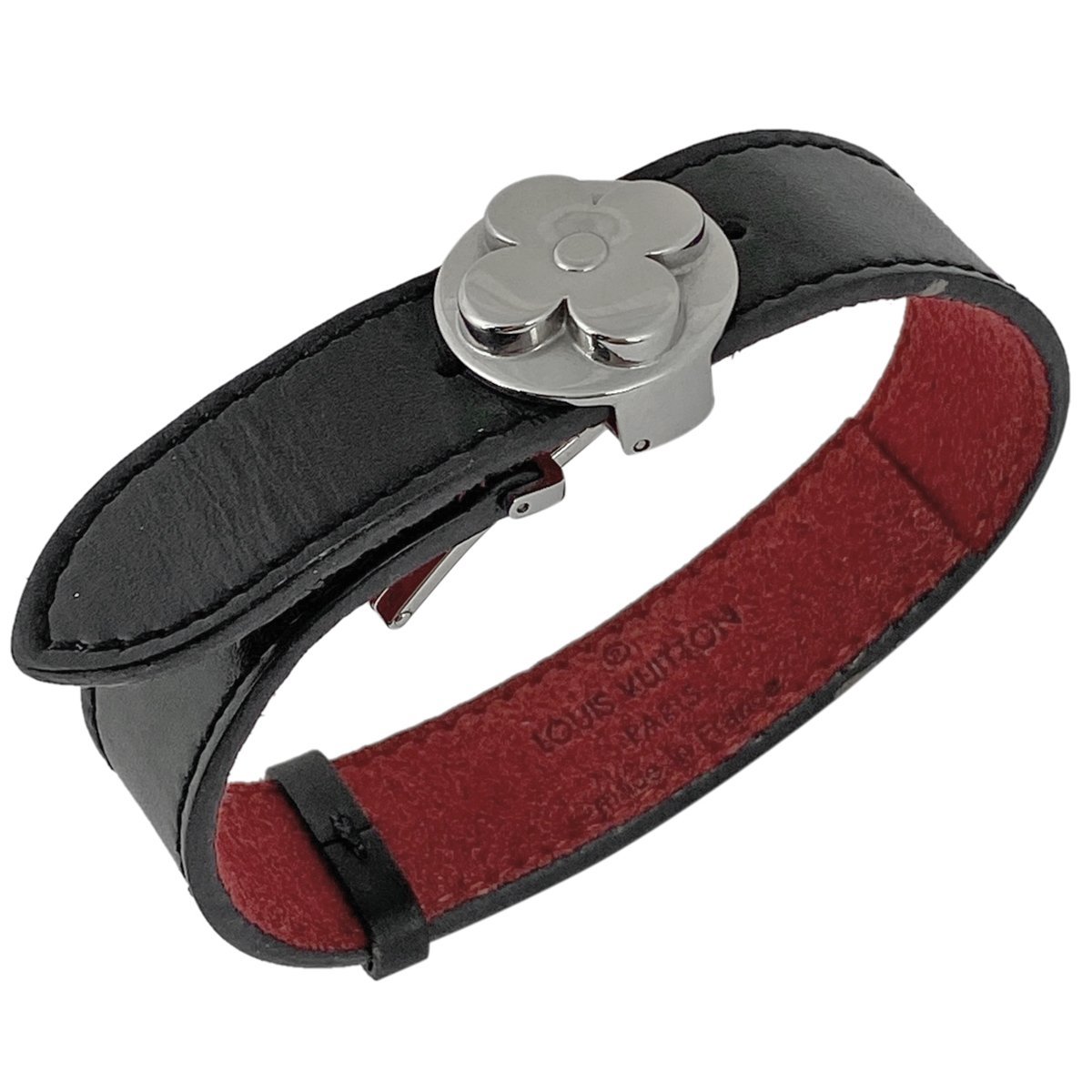 Shop Louis Vuitton Unisex Leather Silver Logo Bracelets (M8111E