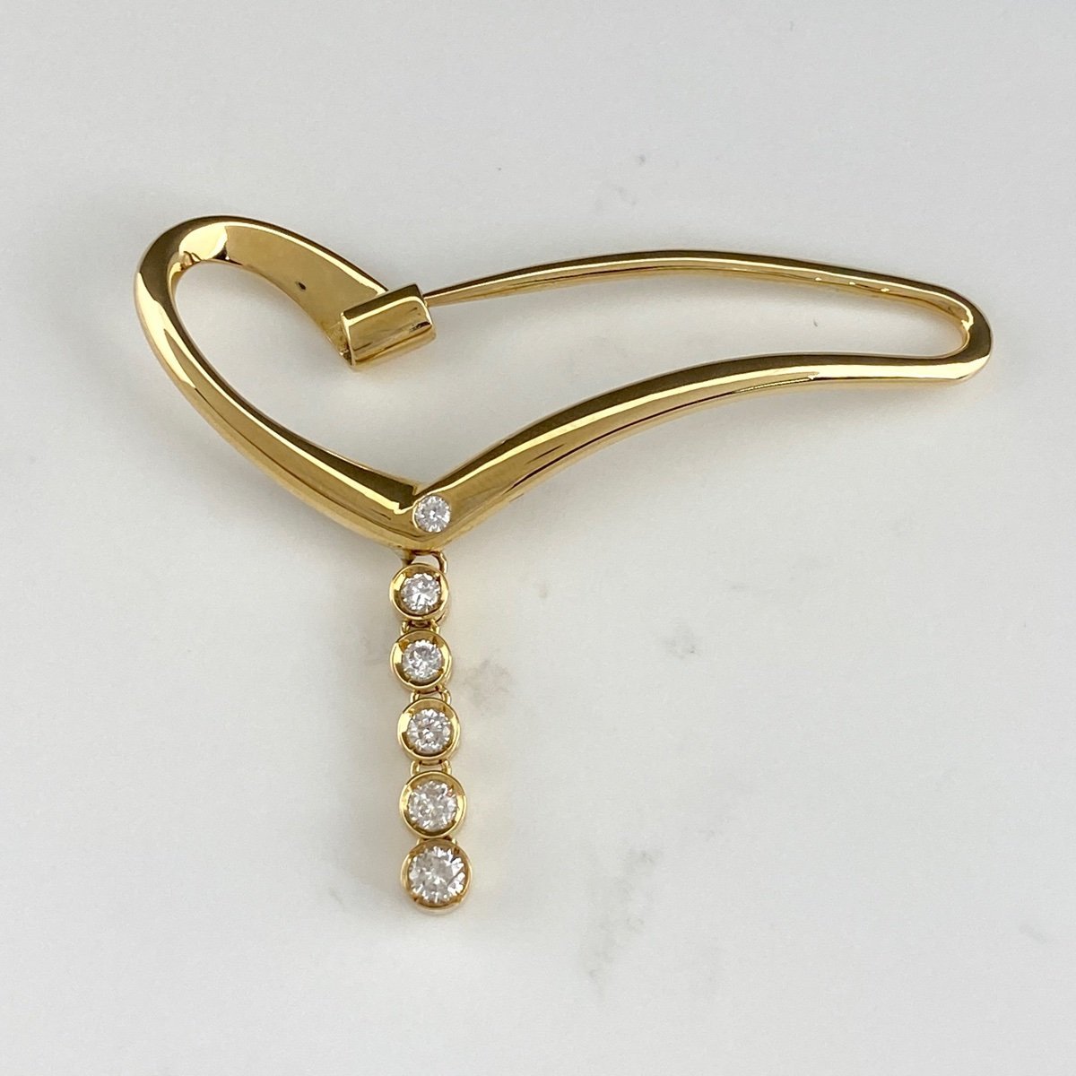 メレダイヤ デザインブローチ K18 イエローゴールド ブローチ YG ダイヤモンド レディースのサムネイル