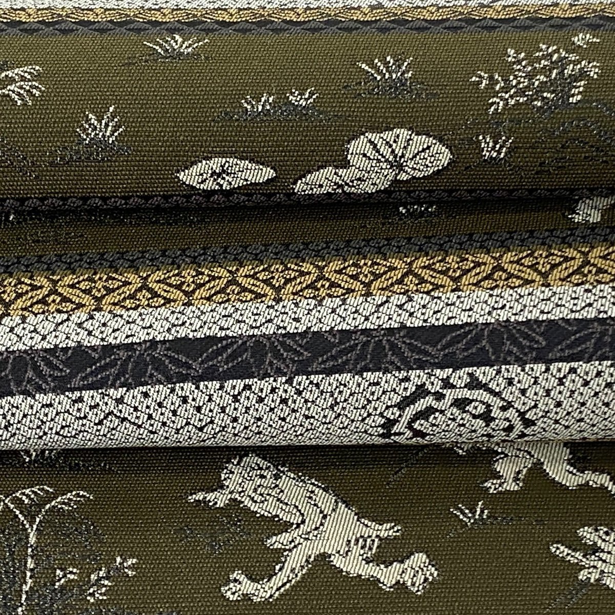 GINGER掲載商品】 段縞 鳥獣戯画 遊織紹巴 ますいわ屋 逸品 美品 袋帯