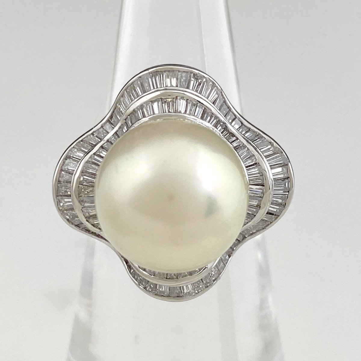 数量限定】 11.5号 リング 真珠 メレダイヤ 指輪 プラチナ デザイン