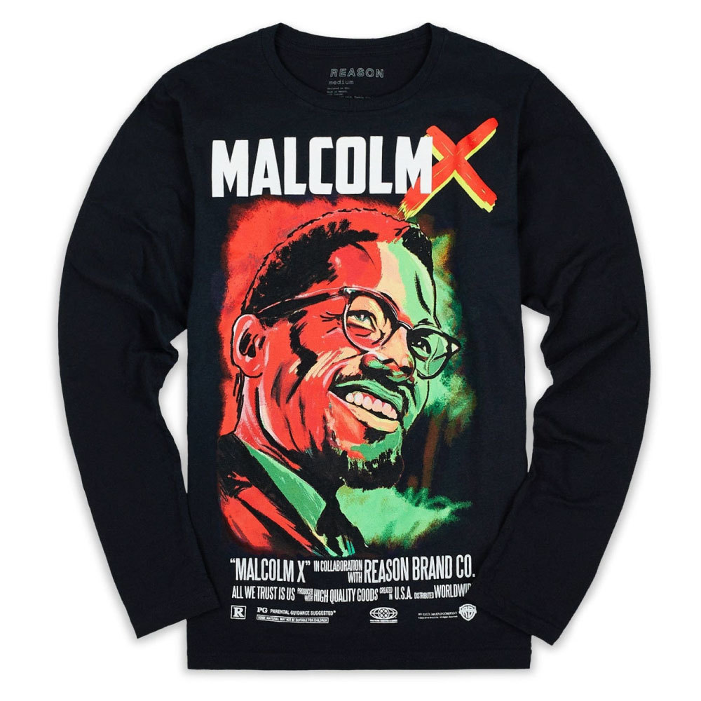 新品 L 海外限定 Reason Clothing Malcolm X Respect Tee リーズン マルコム エックス 長袖 Tシャツ