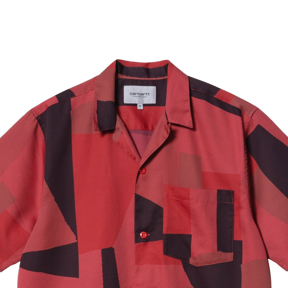 新品 L Carhartt WIP カーハート Shirt 半袖 ジオ サテン リゾート オープン カラー ルーズ フィット シャツ_画像8